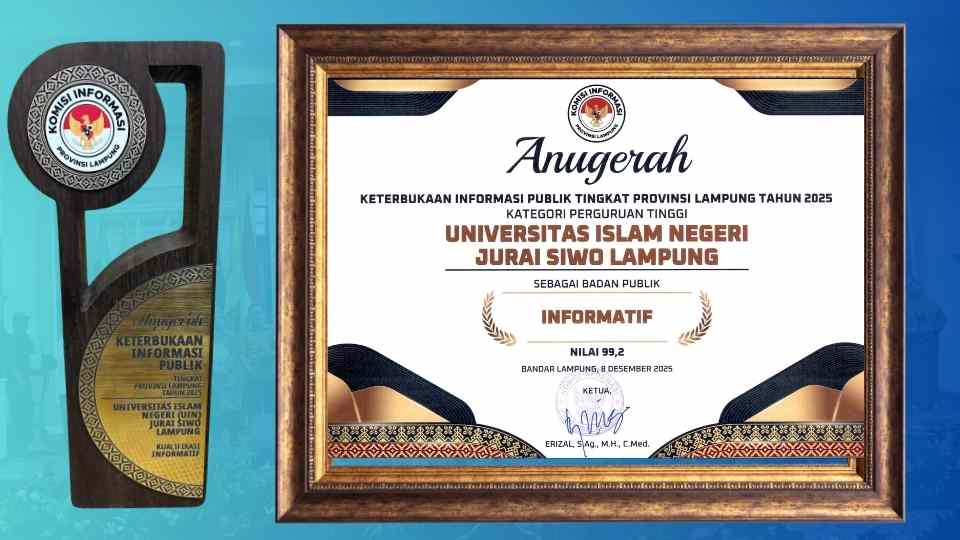 Piagam dan piala Anugerah KI Prov Lampung 2025